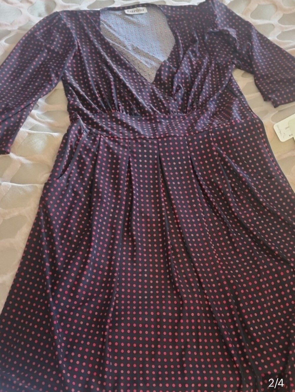 Karina - Penelope Dress - Black With Red Polka Dots Sz M/L NWT 1/2 Off